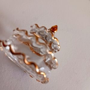 Crystal happy birthday cake with real gold trim.